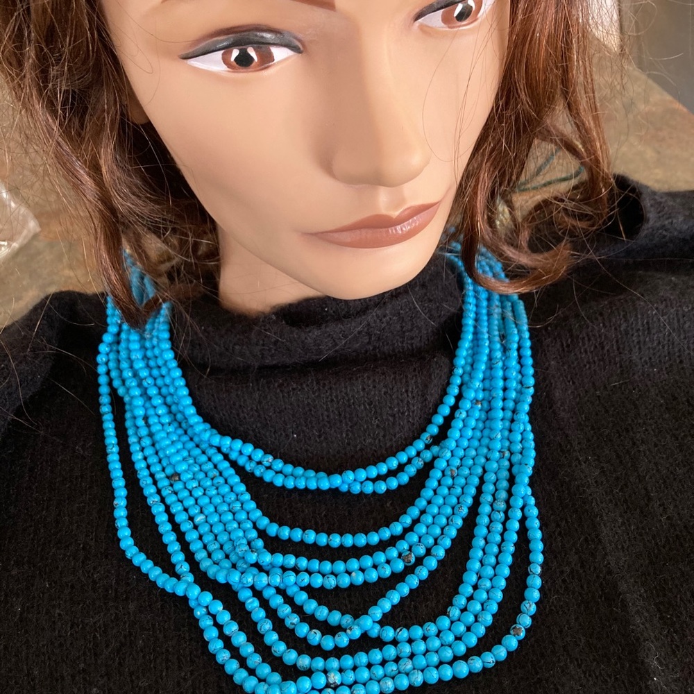 Vintage turquoise multi strand necklace